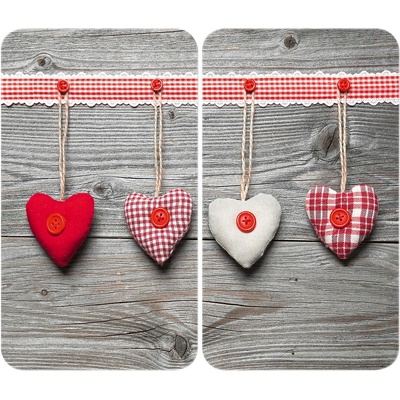 Wenko Комплект от 2 стъклени капака за печка Heart, 52 x 30 cm Hearts - Wenko (2521481100)