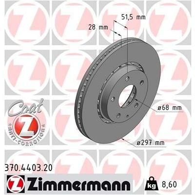 Brzdový kotouč ZIMMERMANN 370.4403.20 (370440320)