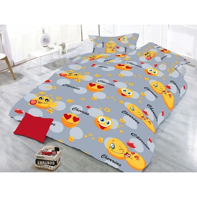 Xpose Mikro satén povlečení Emoji šedé 140x200 70x90