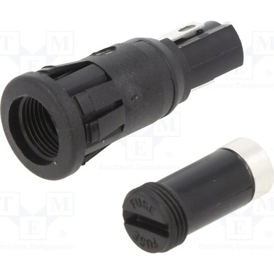 BULGIN FX0458/1 Zásuvka; 5x20mm; 250V; na panel; černá; UL94V-0; Výv: pájecí