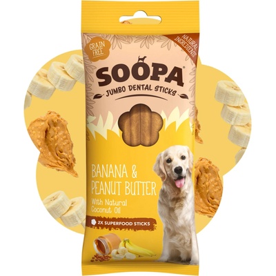 SOOPA JUMBO Dentálne tyčinky Banana & Peanut Butter 170 g