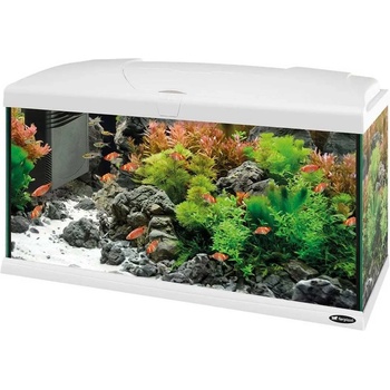 Ferplast Aquarium Capri 80 LED WHITE - Аквариум с пълно оборудване, филтър и LED осветление - 680 x 31, 5 x h 46, 5 см - 100 литра. , бял