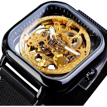 Forsining Часовник forsining sq-14517 - Черен / Златен kp14517 (sq-14517)