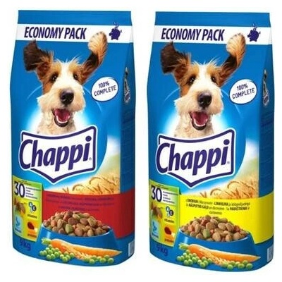 CHAPPI Mix příchutí drůbeží se zeleninou a hovězí 2 x 9 kg