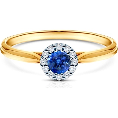 SAVICKI Годежен пръстен Savicki: двуцветно злато, син сапфир