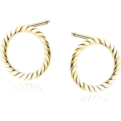 Lunica Stříbrné náušnice zlatý kruh 0232