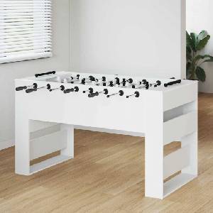 vidaXL Маса за фуутбол Бял 146, 5 x 74 x 85 см Инженерна дървесина (3378199)