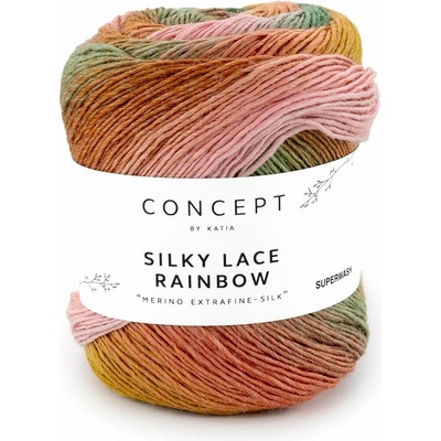SILKY LACE RAINBOW Katia Farby SILKY LACE RAINBOW: 304 hnedá-khaki-ružová