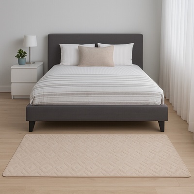 Takoy Koberec 80x150 vzor štvorce ecru-HT-00427 | 80 x 150 cm