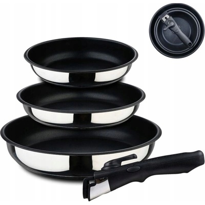 Bergner Sada panvíc nerez s nepriľnavým povrchom Click&Cook 3 ks
