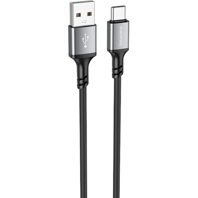 BOROFONE Кабел за данни / зареждане - Borofone (BX83) - USB към Type-C, силикон, Universal 3A, 1m - Черен