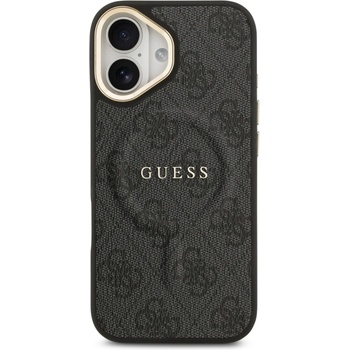 Image 1 of GUESS Гръб Guess PU Leather 4G Gold Frame MagSafe Case за iPhone 17 - Черен