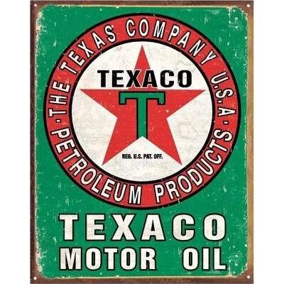 Plechová cedule Texaco Oil Weathered