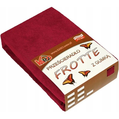 Karo Froté prostěradlo s gumou bordó 90x200