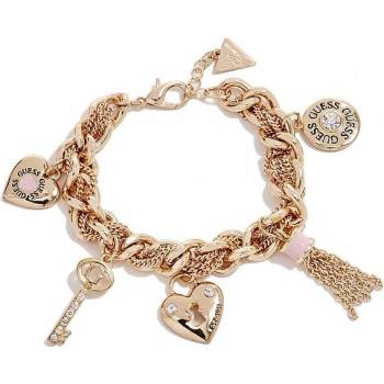 Guess Gold-Tone and Pink Link Charm P302569965A