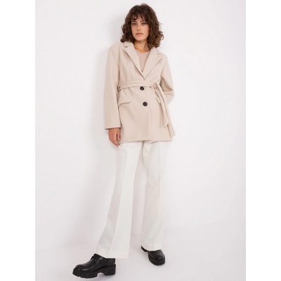 Basic krátký kabát s páskem tw-pl-bi-2022320.01x-light beige