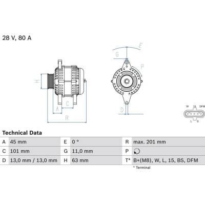generátor BOSCH 0 986 046 290 0 986 046 290