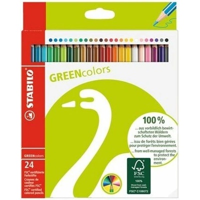 Stabilo 16045 GreenColours barevné šestihranné 24 ks