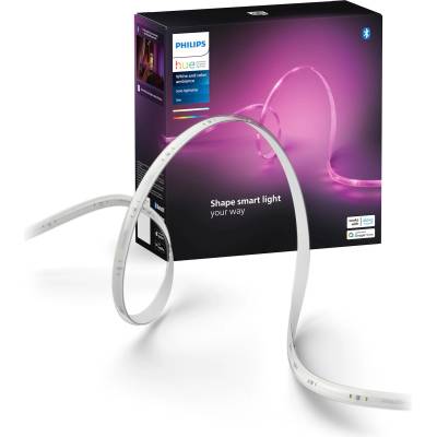 Philips Indoor 5m Smart LED Solo Lightstrip basic set, pack of 1, indirect lighting can be controlled with the Hue app, LED strip works with Alexa, Google Assistant and Apple HomeKit - 8720169326699