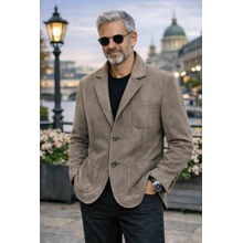 Max Original Leather Pánske kožené sako MASSIMO MAX nubuk taupe