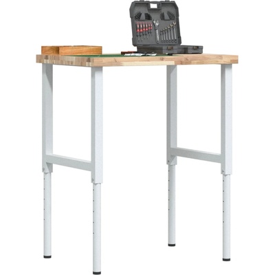 vidaXL Работна маса, 80x60x(73-99, 5) см, масивна акация, правоъгълна (3309712)