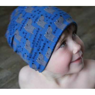 dětská čepice oboustranná Pejsi modří