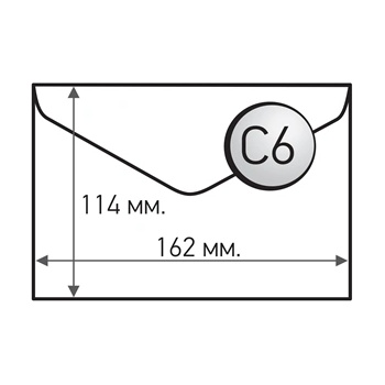 Плик за писма, C6, 114 x 162 mm, хартиен, с триъгълен капак, бял, 100 броя