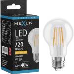 Mexen Vintis LED филамент крушка E27, A60, 6W, Топла - 2200K, 720 lm, прозрачен - L150-E27-0622-00 (L150-E27-0622-00)