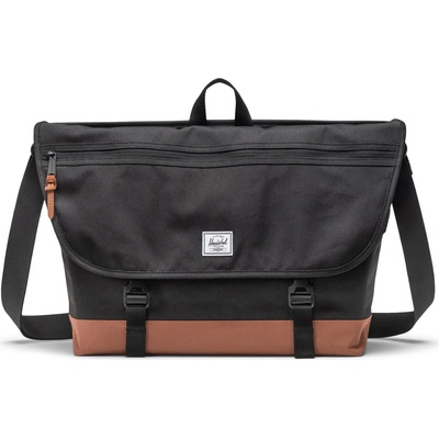 Herschel Чанта за рамо Herschel Cove Messenger Shoulder bag - Black / Saddle Brown - размер 22, 5 l (510-6423-0211)