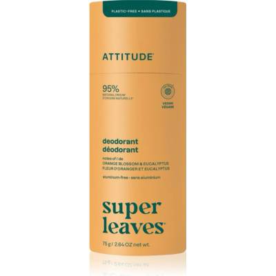ATTITUDE Super Leaves Natural Deodorant натурален твърд дезодорант без алуминий Orange Blossom & Eucalyptus 75 гр