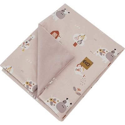 Eko deka bavlnená s podšívkou Velvet My farm Powder pink