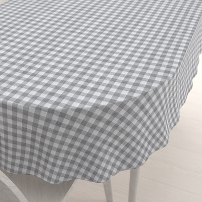 Biante Dekoračný oválny obrus Rebeka RE-019 Sivo-biela kocka stredná 50x100 cm