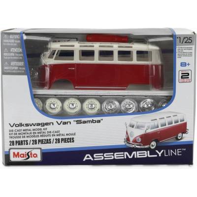 MAISTO VOLKSWAGEN T1 SAMBA MINIBUS 1962 RED IVORY 1:25