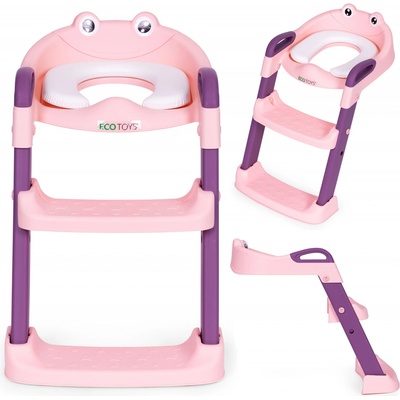 Ecotoys WC sedátko se schůdky a žebříkem růžové – Hledejceny.cz