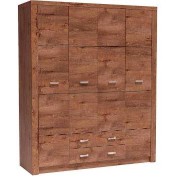 Jarstol Четирикрилен гардероб с чемеджета indianapolis i-18 светла пепел