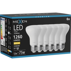 Mexen Nova 6x LED крушка E27, R63, 12W, Топла - 3000K, 1260 lm - L104-E27-1230-01x06 (L104-E27-1230-01x06)