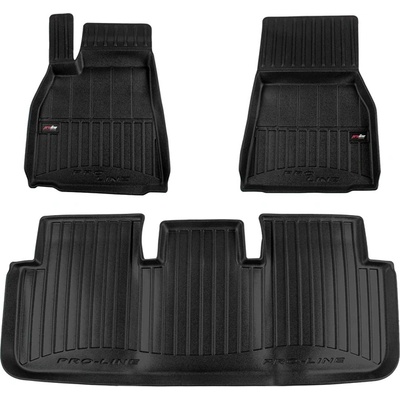 FroGum 3D гумени стелки Frogum съвместими с Tesla Model S Liftback след 2021 година, 3 части, черни