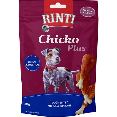 RINTI 12x80g RINTI Chicko Plus закуски за кучета от патешки бутчета