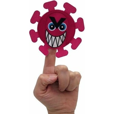 Moravská ústředna Brno prstový maňásek Koronavirus