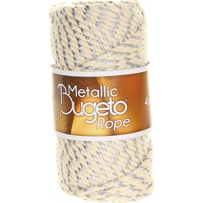 Bugeto Metallic Rope 4 mm krémová se stříbrnou 04
