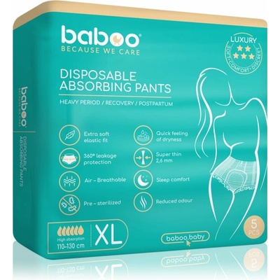 Baboo Disposable Absorbing Pants jednorazové absorpčné nohavičky veľkosť XL 5 ks