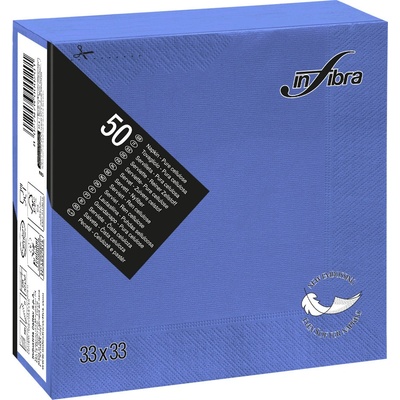Celtex papírové ubrousky INFIBRA New Soft-touch 2V modrá 50ks 33x33cm