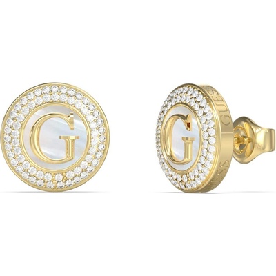 Guess Pozlátené kôstkové náušnice G Talisman JUBE06205JWYGT/U