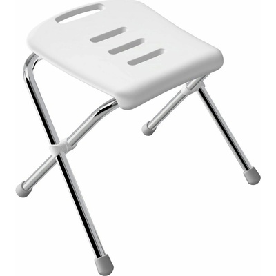 SPIRELLA Sedátko do sprchy SITZ, skládací, bílé, chromovaná ocel, 47 cm, do 130 kg (10.30026)