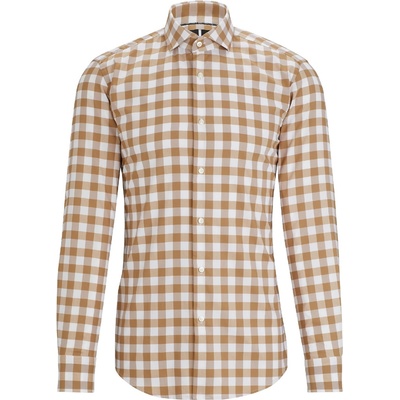 HUGO BOSS Риза с дълъг ръкав Boss Men's P Hank Spread Long Sleeve Oxford Shirt - Beige