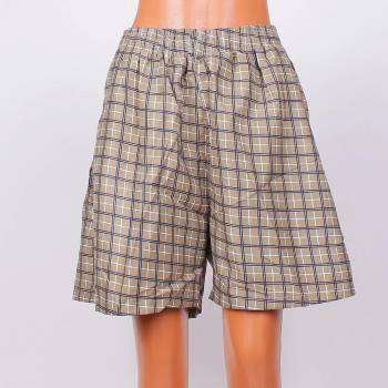 Image 1 of Мъжки макси шорти в цвят каки с кариран десен