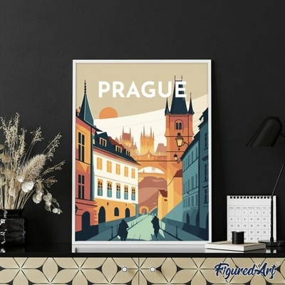 Figured ART Malování podle čísel VINTAGE PRAHA na rámu 40 x 50 cm