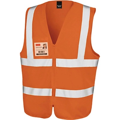 Result Zip I.D. Unisex bezpečnostná reflexná vesta R202X Fluorescent Orange