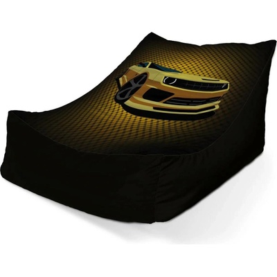 Sablio sedací vak lounge Chevrolet Camaro Žlutá mřížka 80 x 95 x 50 cm