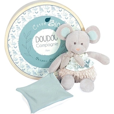 Doudou et Compagnie Paris Doudou Plyšová myš s dekou z organickej bavlny 22 cm